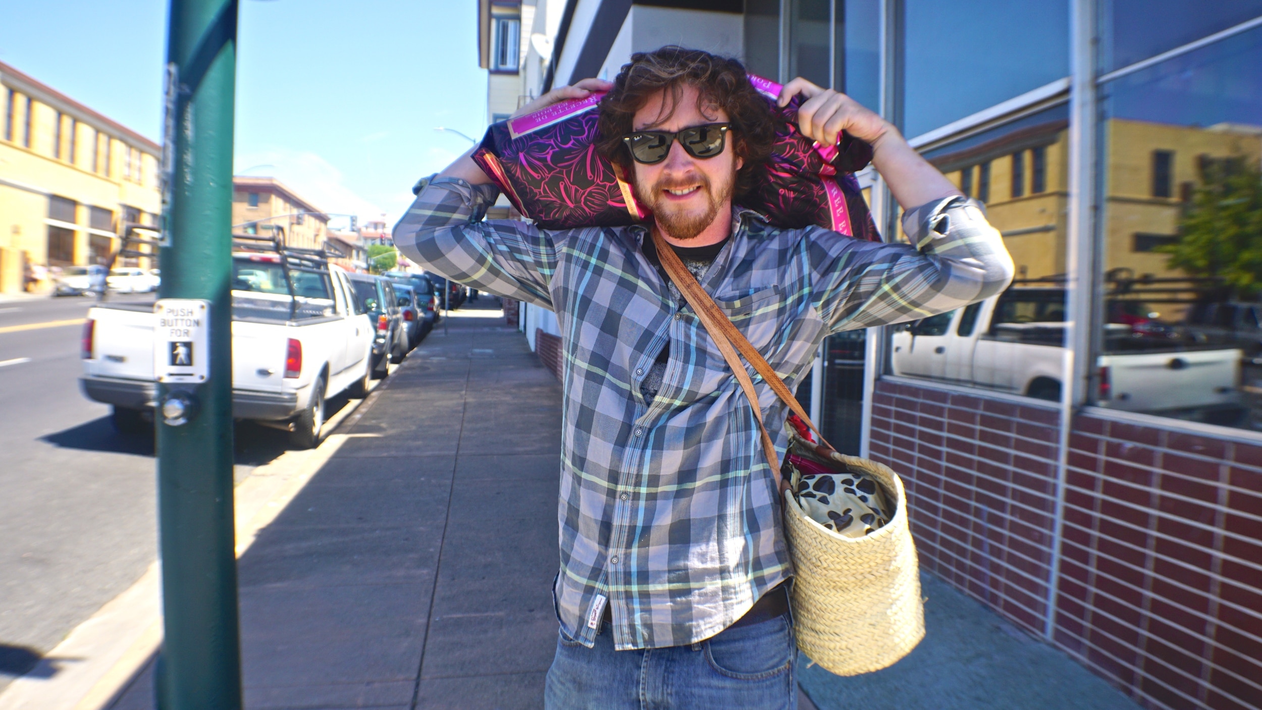 This guy is a champ. He's got the dogs food and our food, and he'll even carry my girly market tote.