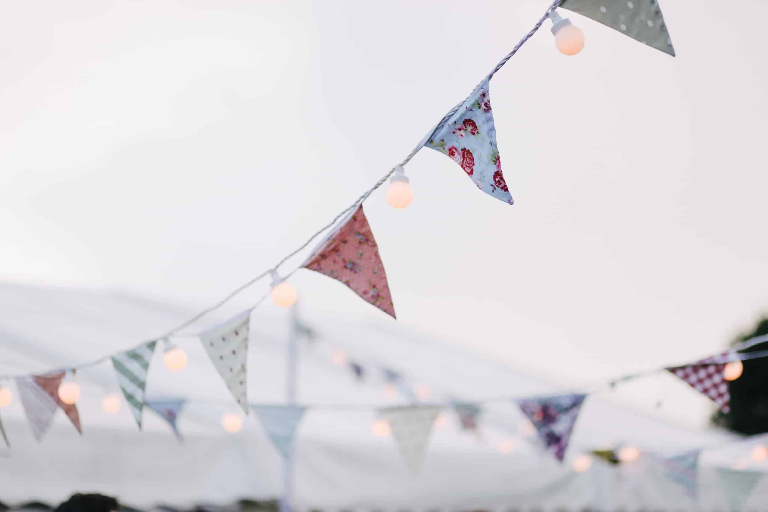 Cloth bunting for sustainable parties