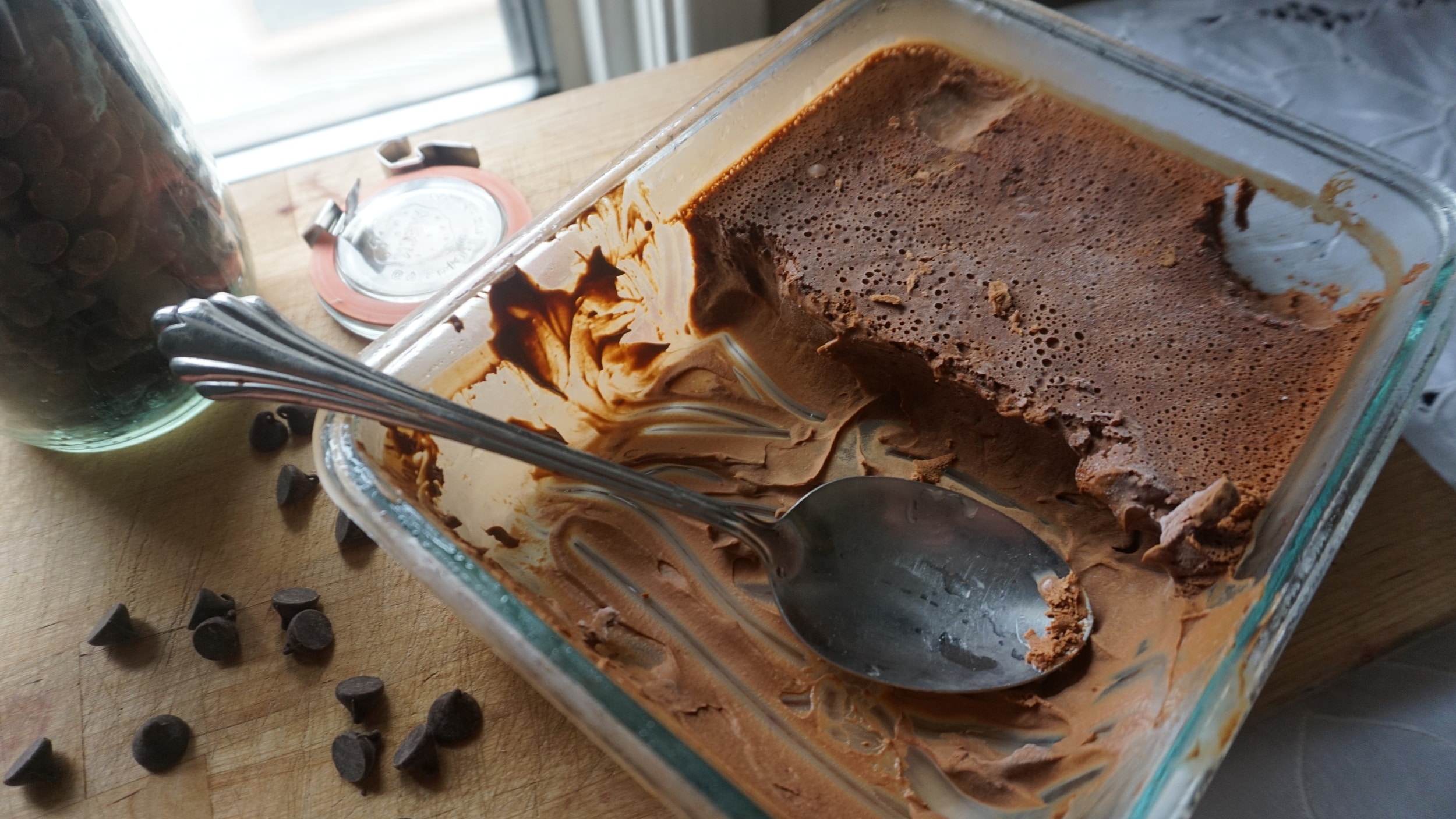 Homemade vegan chocolate ice cream. No bananas.