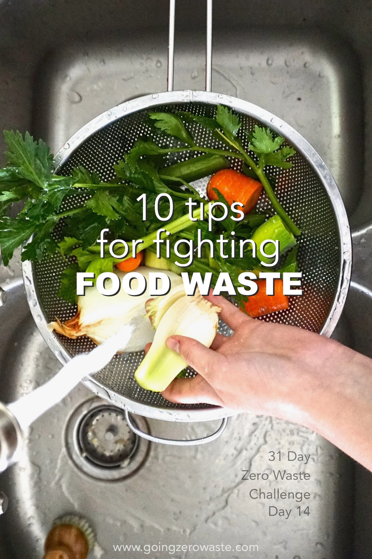 10 Tips for Fighting Food Waste - Day 14 of the Zero Waste Challenge from www.goingzerowaste.mom #zerowaste #ecofriendly #gogreen #sustainable #zerowastechallenge #challenge #sustainablelivingchallenge #fightfoodwaste #erasefoodwaste