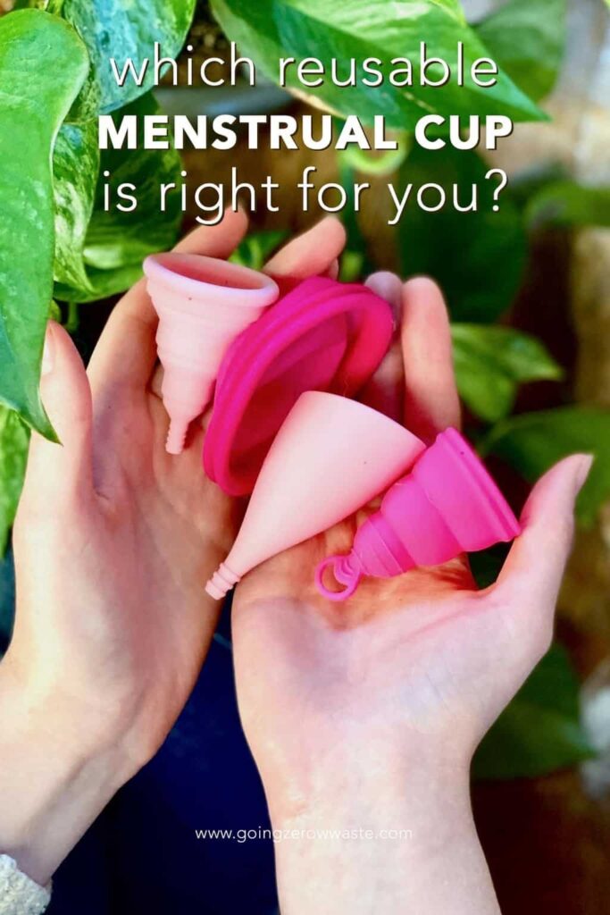 Which reusable menstrual cup is right for you from www.goingzerowaste.mom #zerowaste #menstrualcup #intimina #periodcup #lowwaste #periods #sustainable #wellness